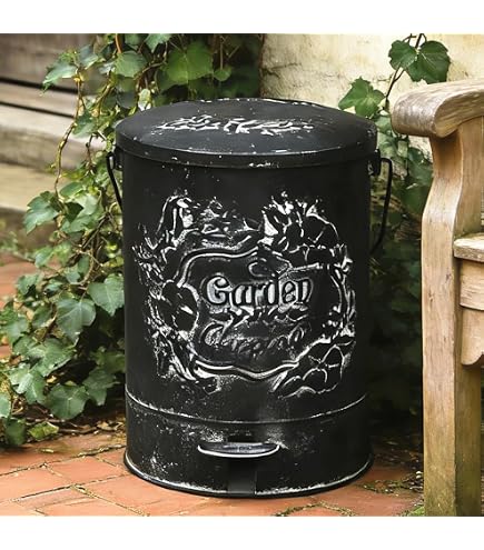 Amazon.com: YIORYO Trash Can, Vintage Garbage Bin Iron Embossed